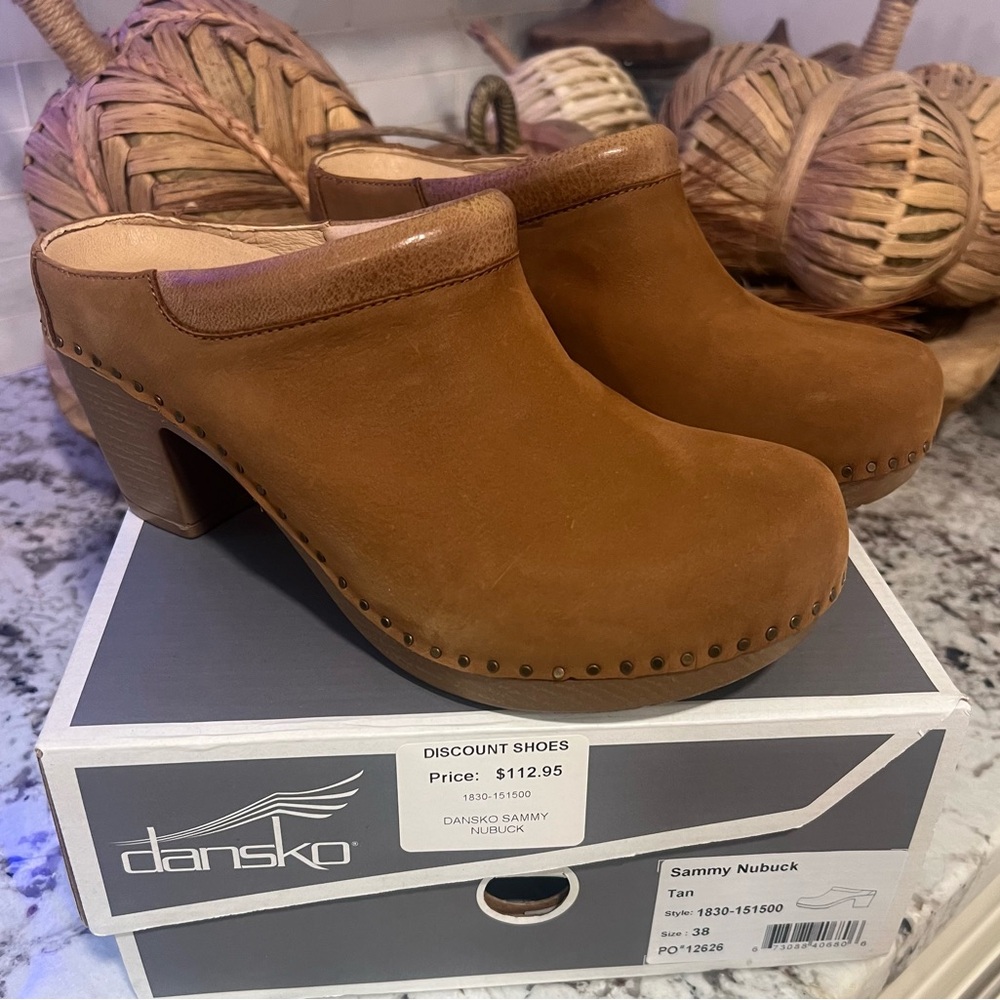 Dansko Sammy Tan nubuck Mules